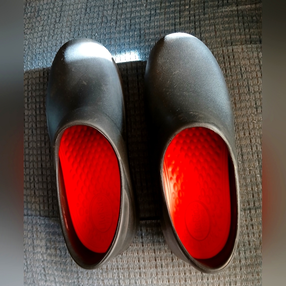 Black and Red Women's Clogs
